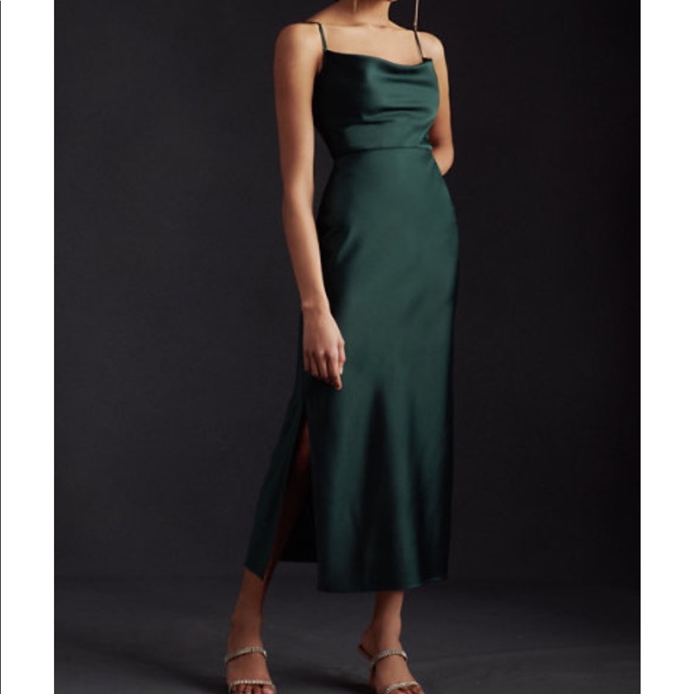 BHLDN Dark Green Maxi Dress